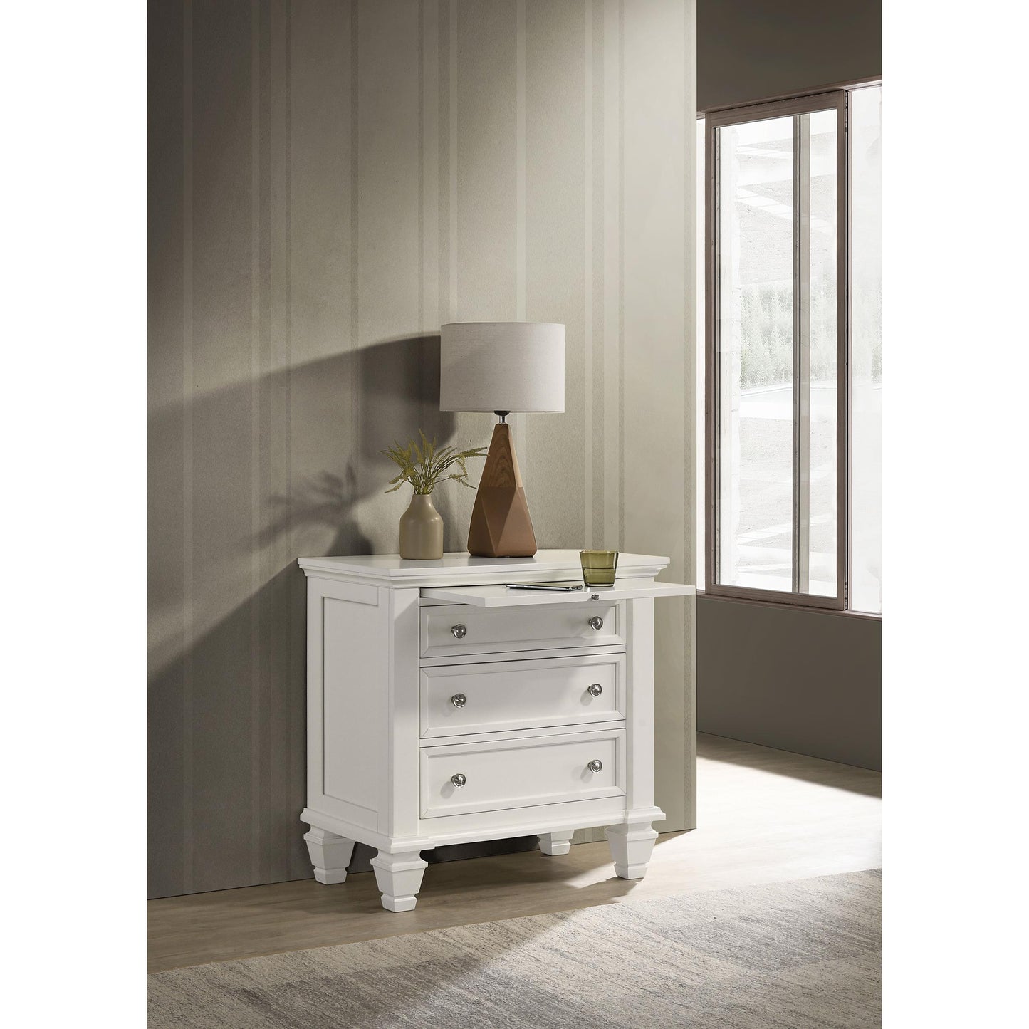 Coaster Furniture Sandy Beach 201302 3-Drawer Nightstand - Cream White IMAGE 9