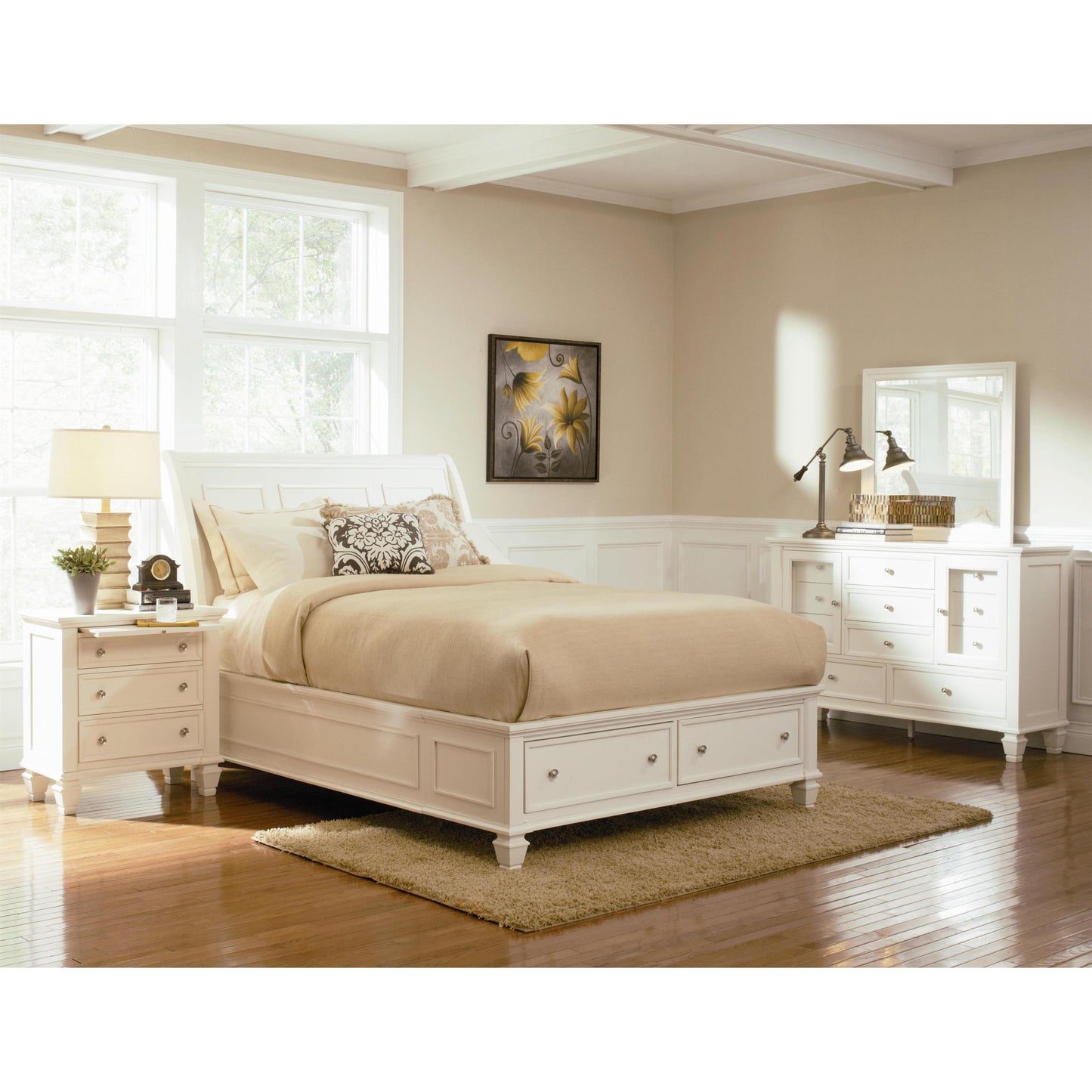 Coaster Furniture Sandy Beach 201304 Dresser Mirror - Cream White IMAGE 5