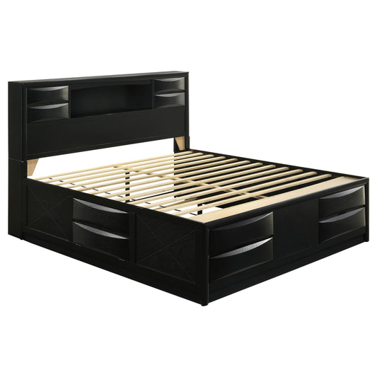 Coaster Furniture Briana 202701KE Wood Eastern King Storage Bookcase Bed - Black IMAGE 1
