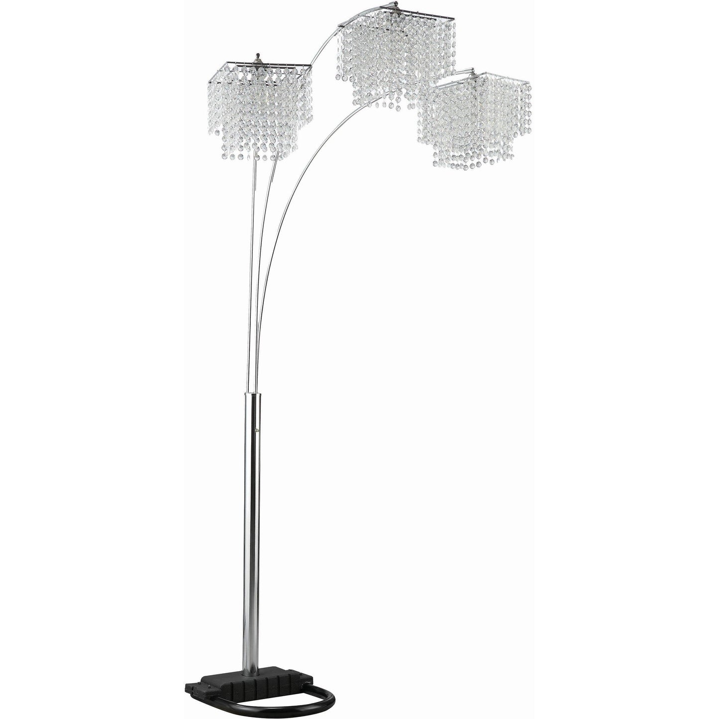Coaster Furniture Miriam 901484 90-inch Hanging Crystal Arc Floor Lamp - Chrome IMAGE 1