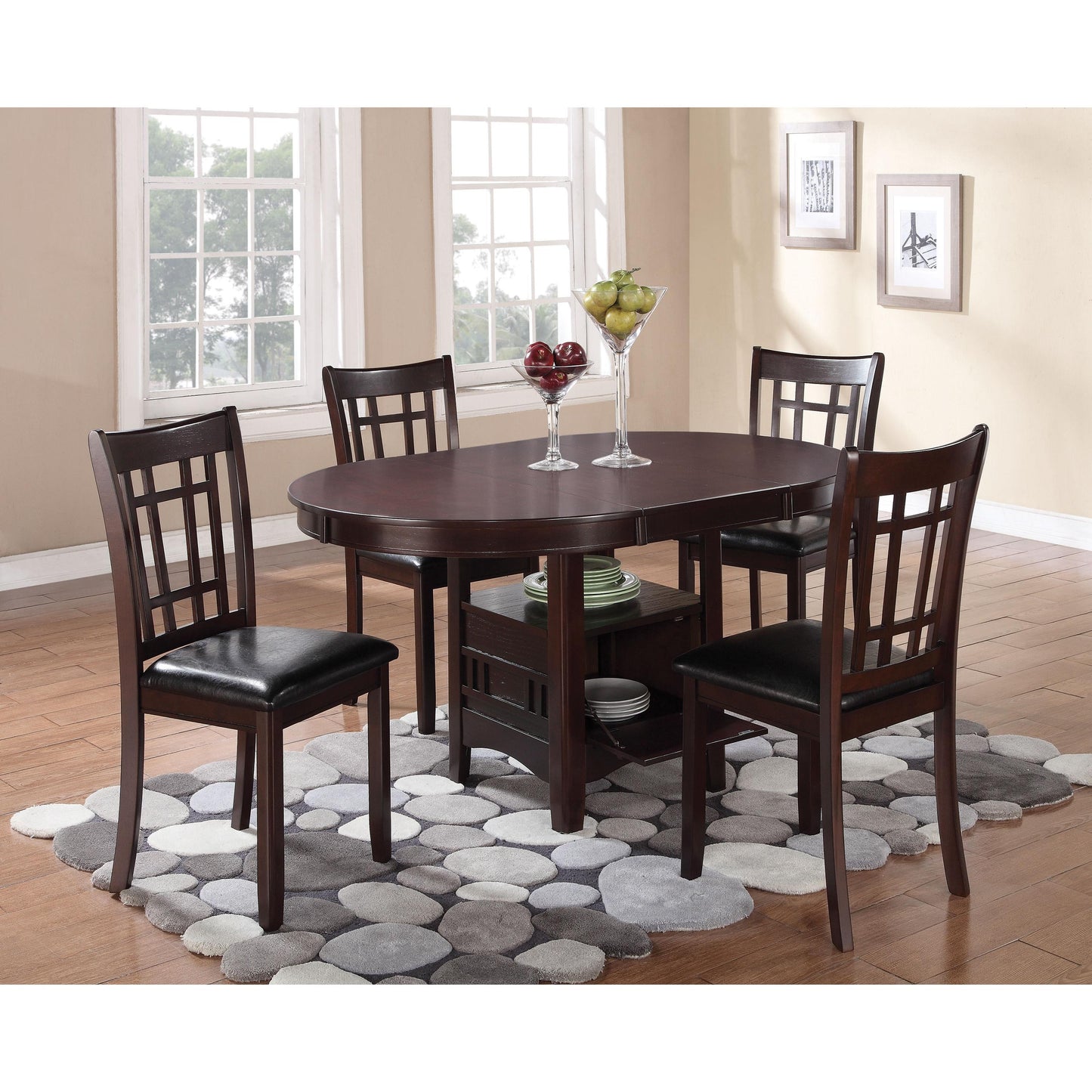 Coaster Furniture Lavon 102671 Oval 60-inch Extension Leaf Dining Table - Espresso IMAGE 5