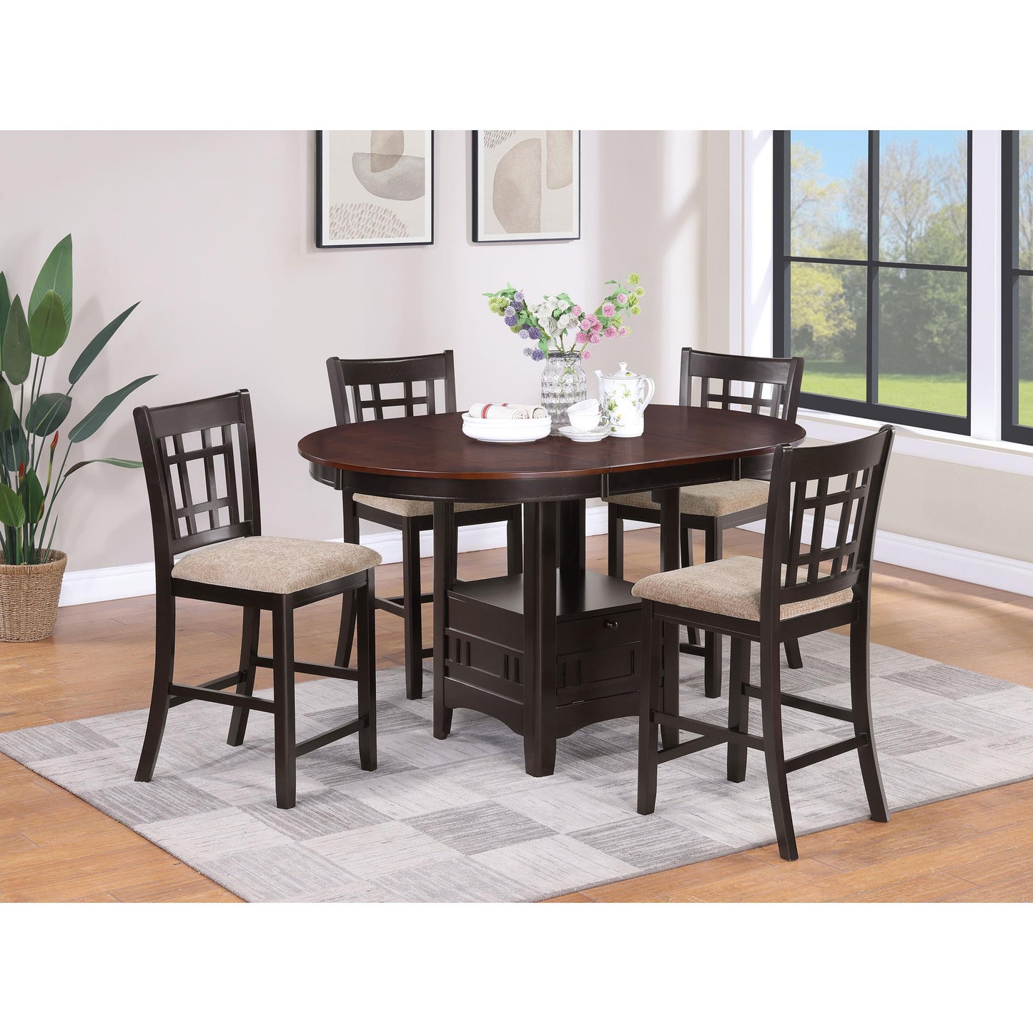 Coaster Furniture Lavon 105279 Wood Counter Chair - Tan and Espresso (Set of 2) IMAGE 9