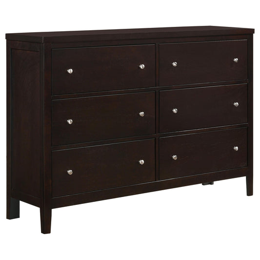 Coaster Furniture Carlton 202093 6-Drawer Dresser - Cappuccino IMAGE 1