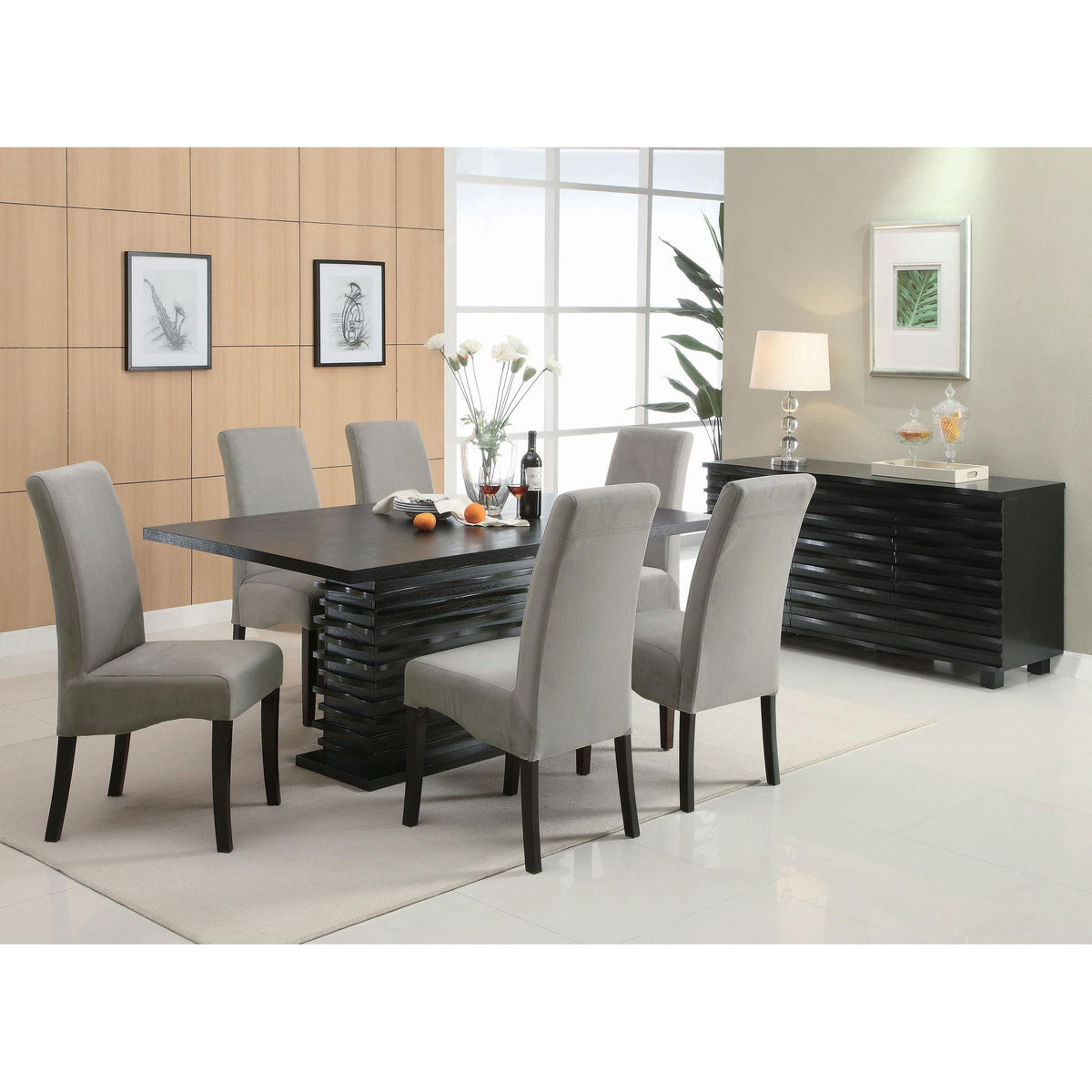 Coaster Furniture Stanton 102061 Rectangular 66-inch Dining Table - Black IMAGE 4