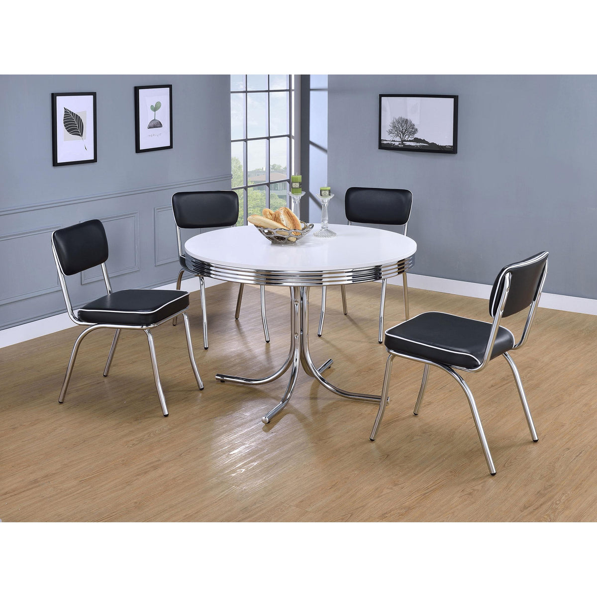 Coaster Furniture Retro 2066 Upholstered Dining Side Chair - Black (Set of 2) IMAGE 12