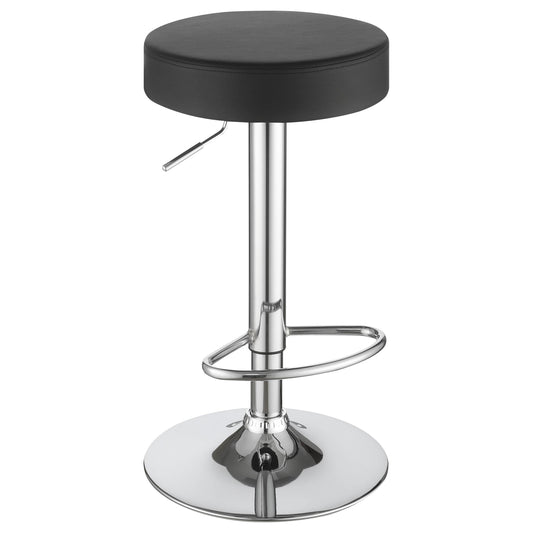 Coaster Furniture Ramses 102558 29" Adjustable Bar Stool - Chrome and Black IMAGE 1