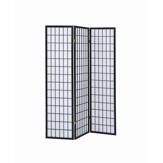Coaster Furniture Carrie 4622 3-Panel Room Divider Folding Shoji Screen - Black IMAGE 1