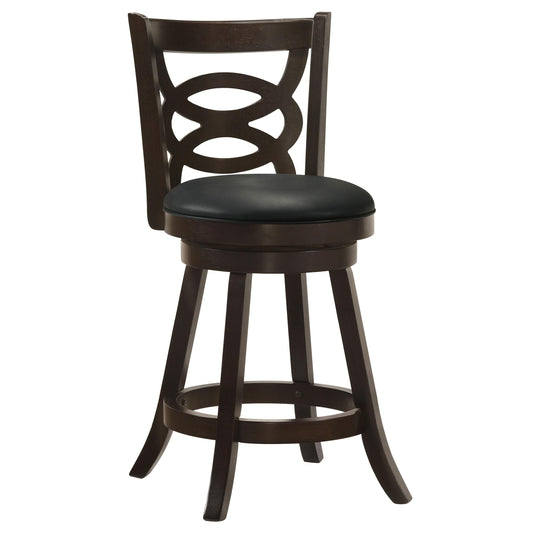 Coaster Furniture Calecita 101929 Wood Swivel Counter Stool - Cappuccino (Set of 2) IMAGE 1