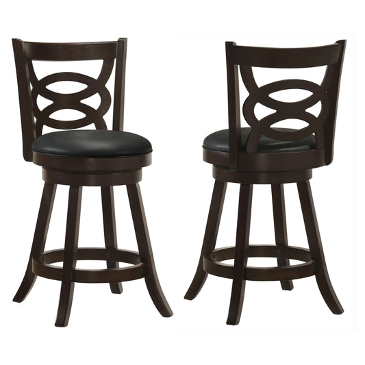 Coaster Furniture Calecita 101929 Wood Swivel Counter Stool - Cappuccino (Set of 2) IMAGE 1