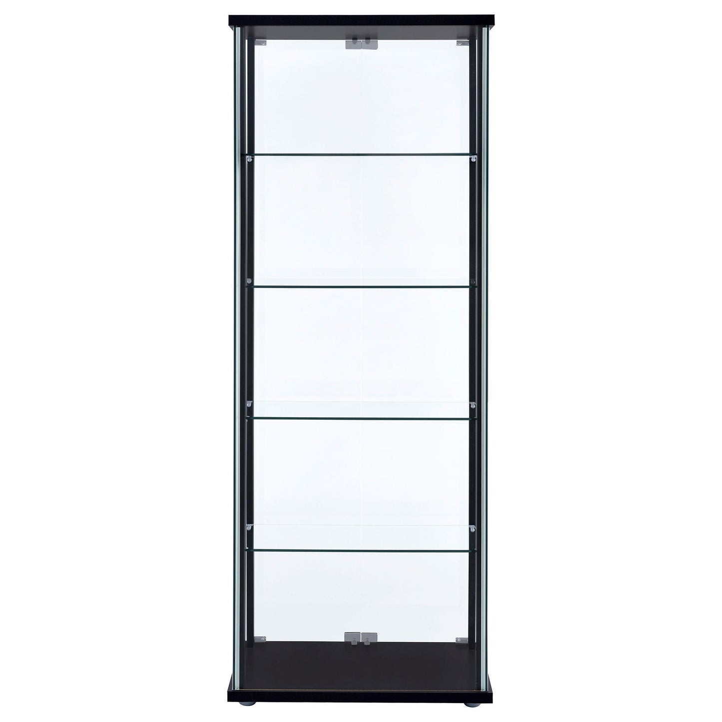 Coaster Furniture Delphinium 950170 5-shelf Clear Glass Curio Display Cabinet - Black IMAGE 5