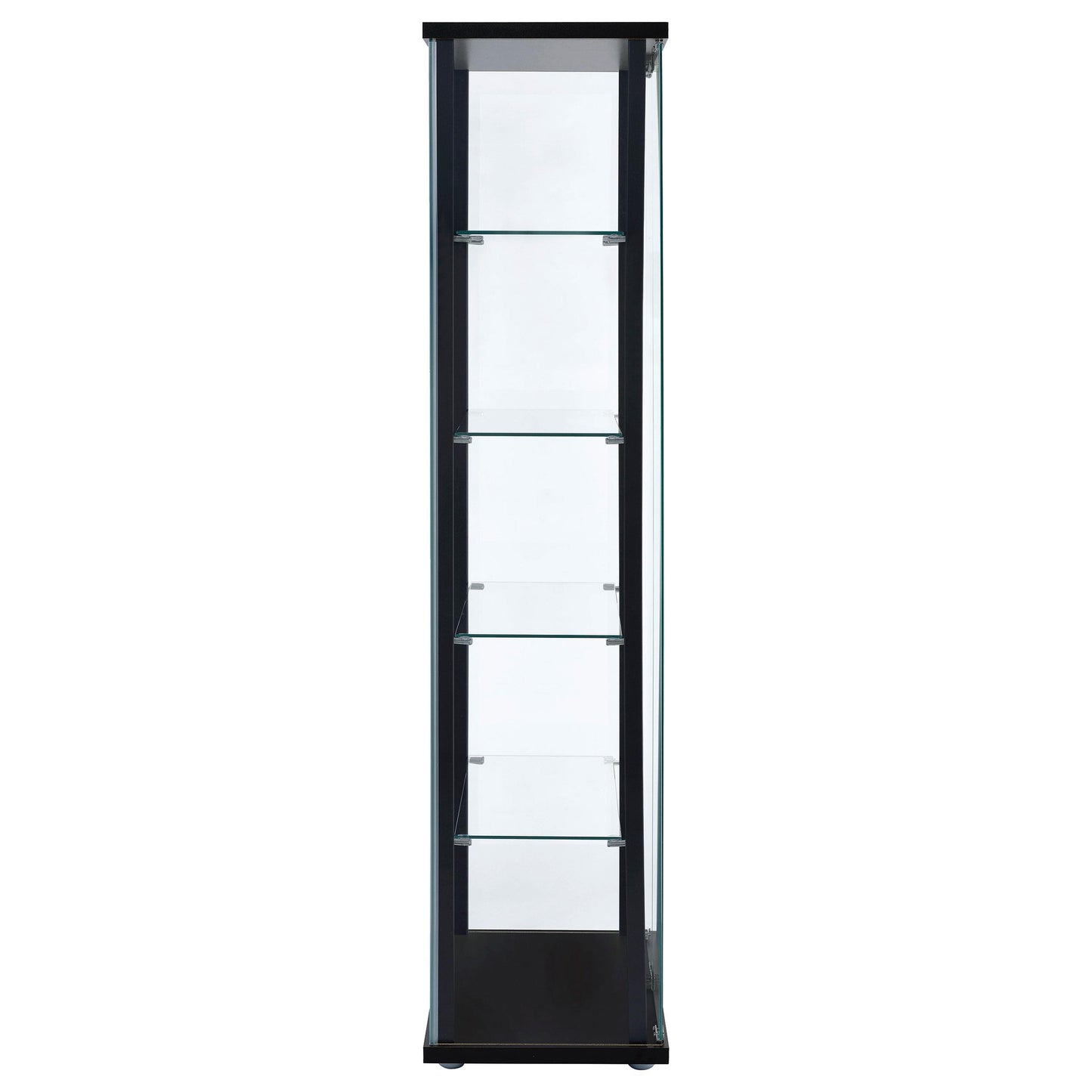 Coaster Furniture Delphinium 950170 5-shelf Clear Glass Curio Display Cabinet - Black IMAGE 6