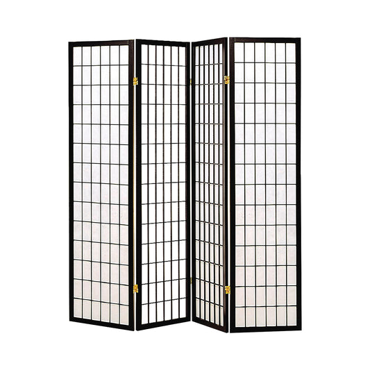 Coaster Furniture Roberto 4624 4-Panel Room Divider Folding Shoji Screen - Black IMAGE 1