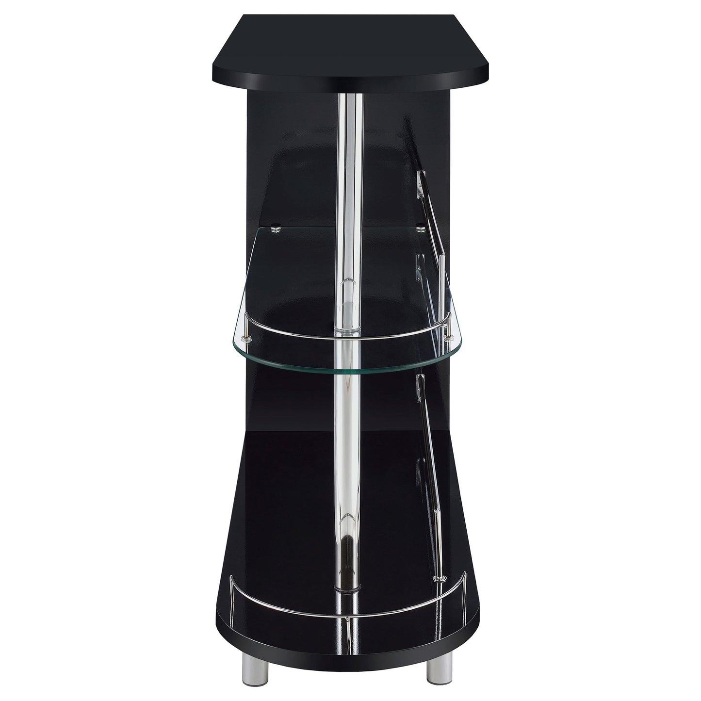 Coaster Furniture Adolfo 101063 Rectangular 2-tier Home Bar Table - Black High Gloss IMAGE 2