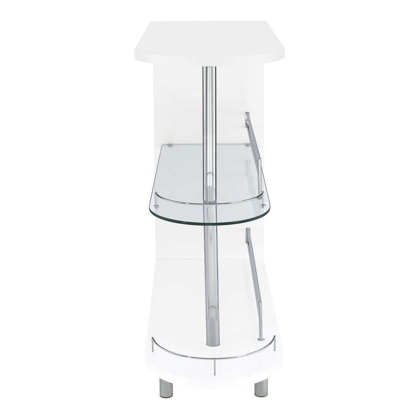 Coaster Furniture Adolfo 101064 Rectangular 2-tier Home Bar Table - White High Gloss IMAGE 2