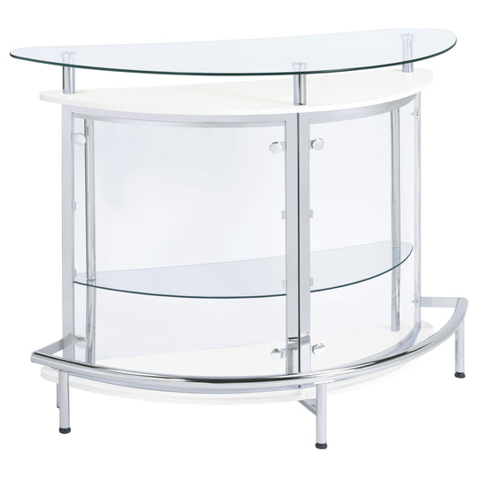 Coaster Furniture Amarillo 101066 Freestanding Glass Top Home Bar Wine Cabinet - White IMAGE 1
