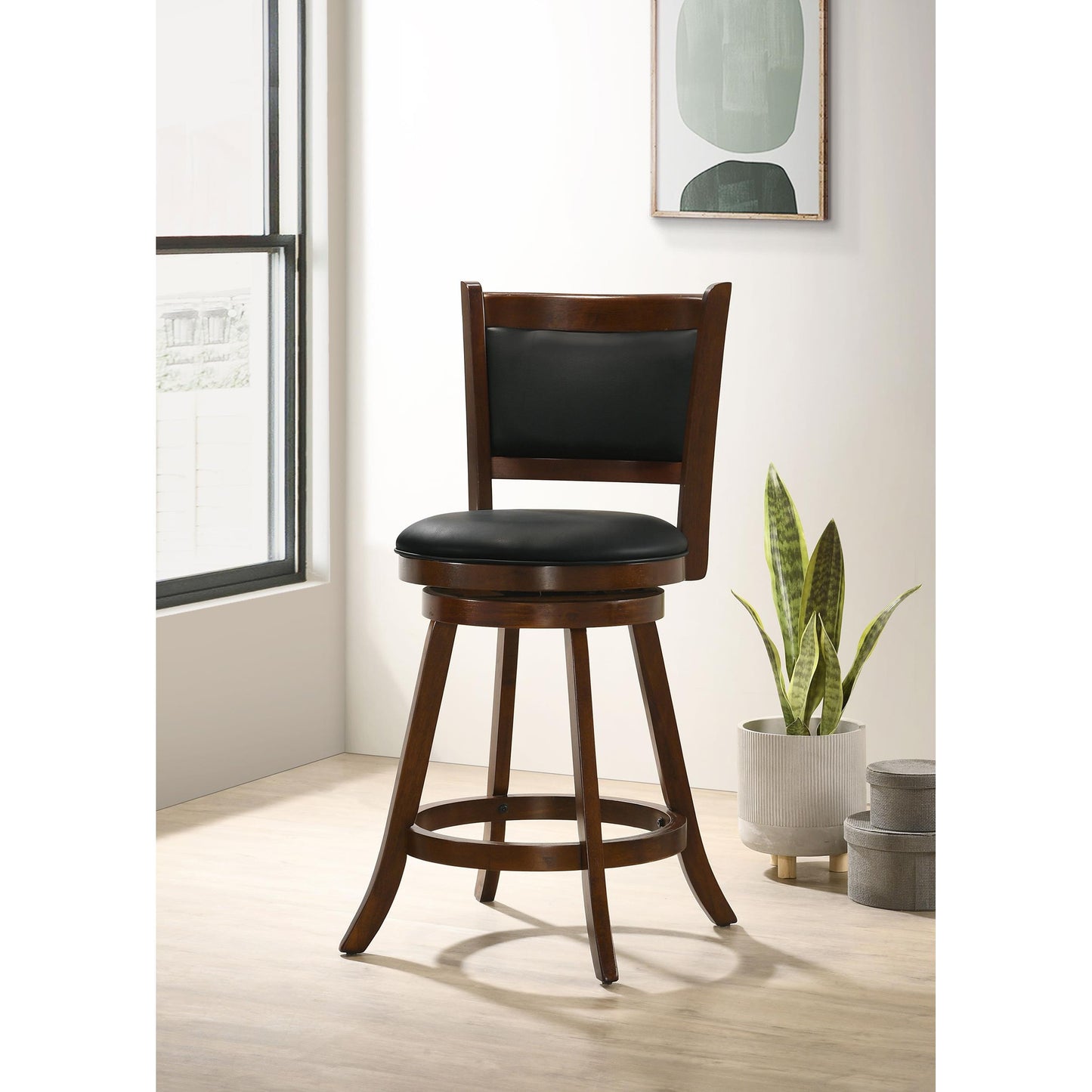 Coaster Furniture Broxton 101919 Upholstered Swivel Counter Chair - Chestnut (Set of 2) IMAGE 8