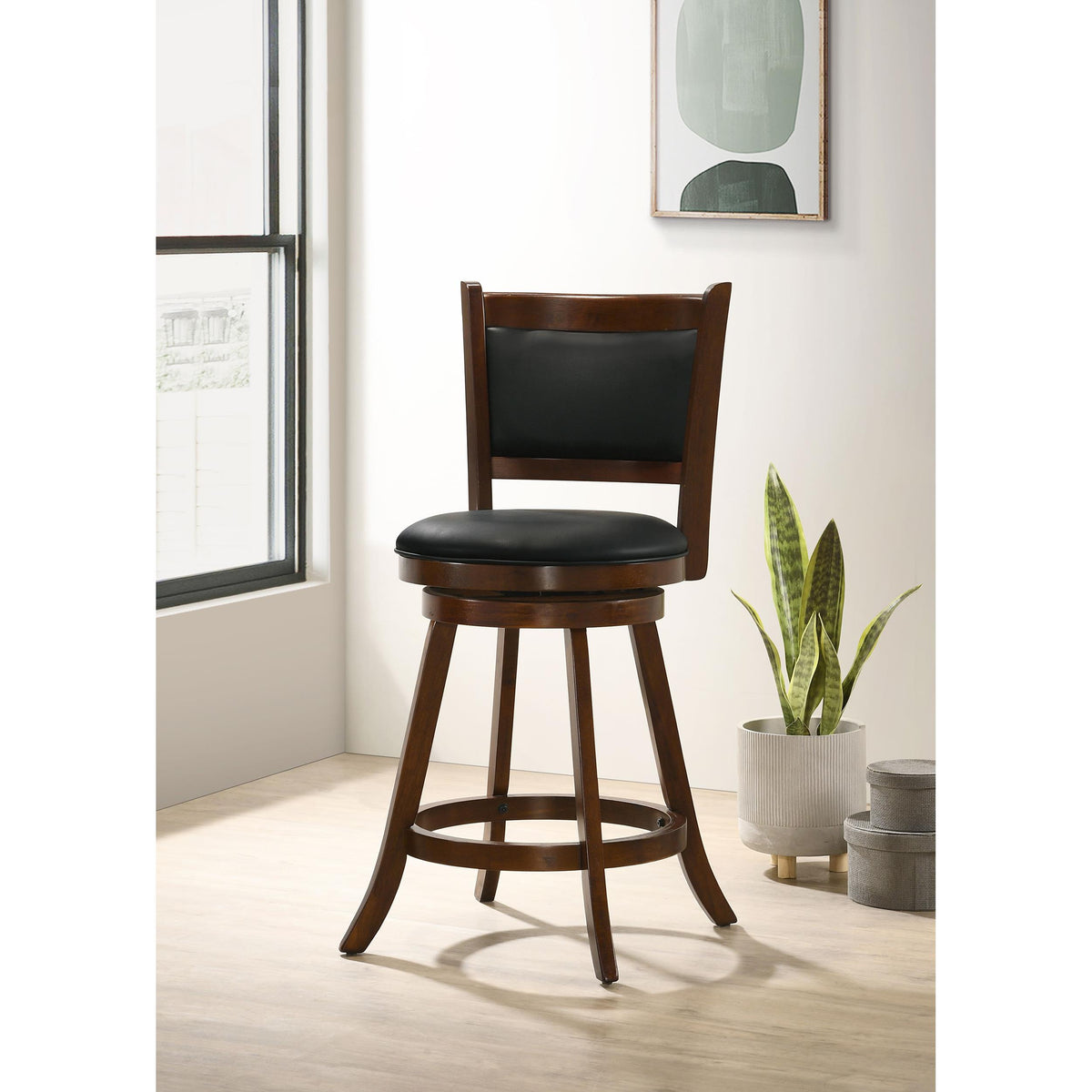 Coaster Furniture Broxton 101919 Upholstered Swivel Counter Chair - Chestnut (Set of 2) IMAGE 9