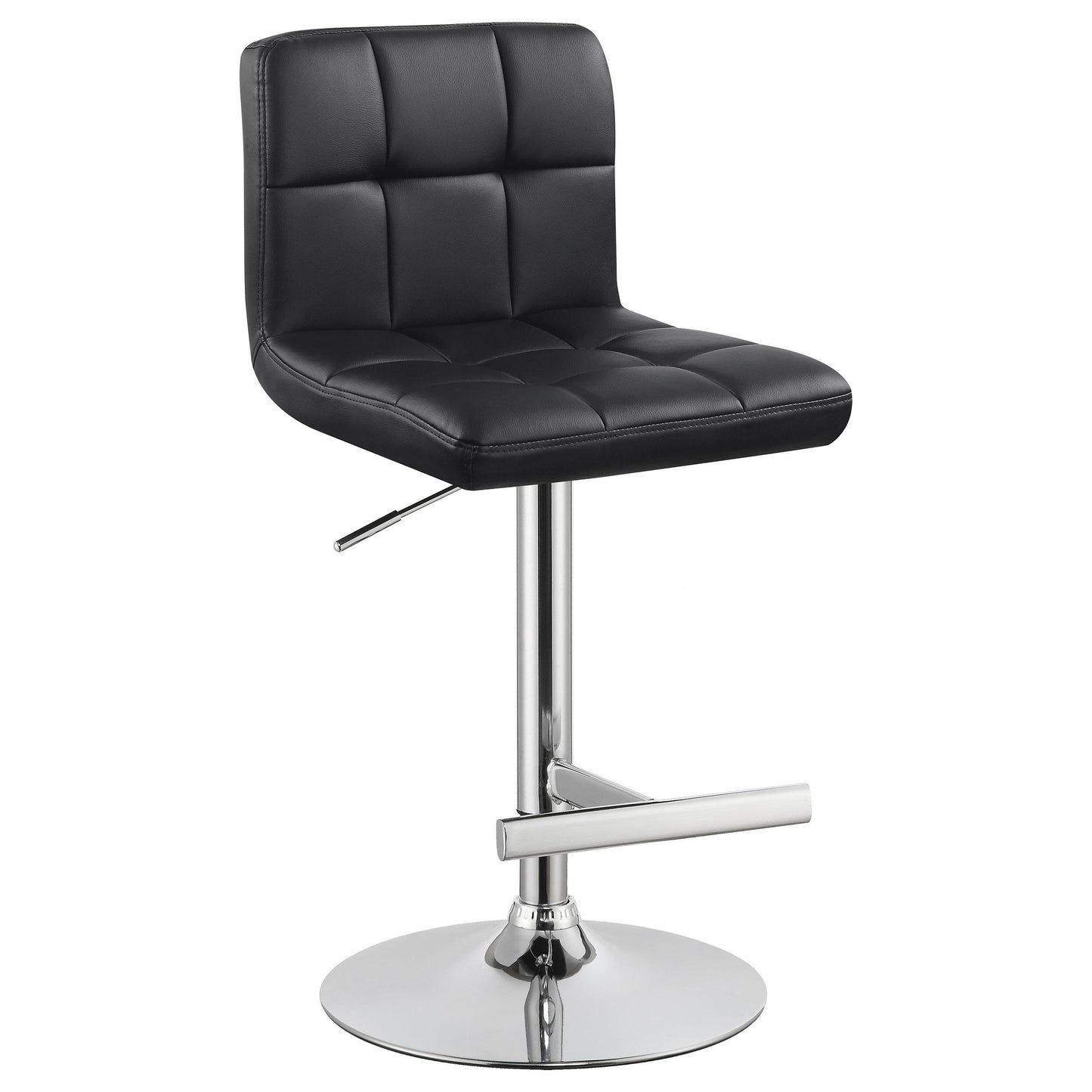 Coaster Furniture Lenny 102554 Upholstered Adjustable Bar Stool - Black (Set of 2) IMAGE 1