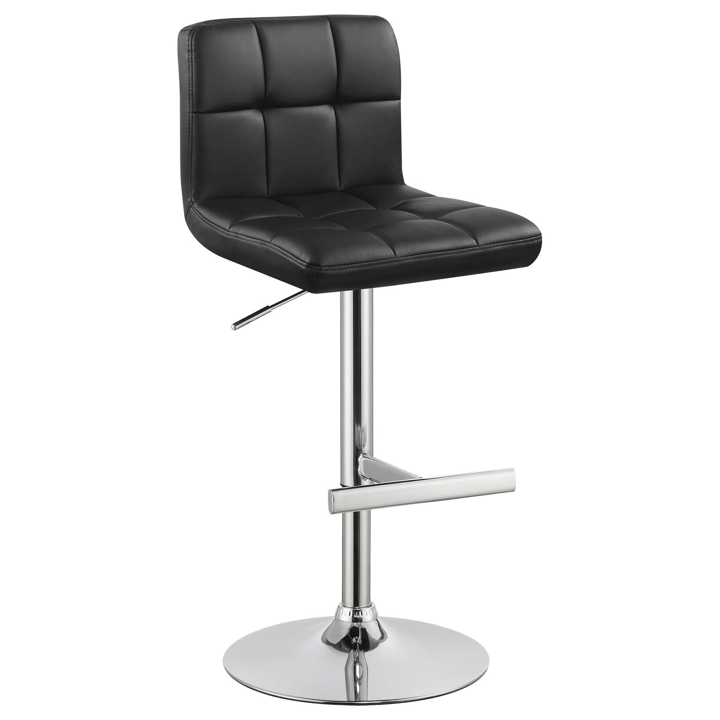 Coaster Furniture Lenny 102554 Upholstered Adjustable Bar Stool - Black (Set of 2) IMAGE 2