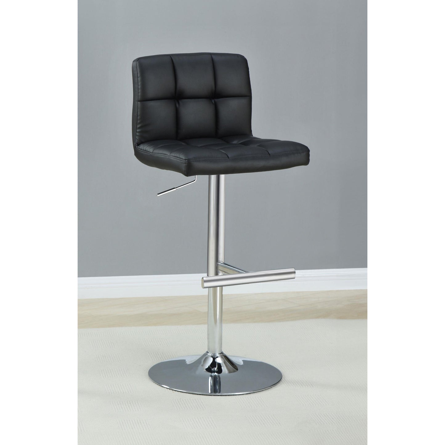 Coaster Furniture Lenny 102554 Upholstered Adjustable Bar Stool - Black (Set of 2) IMAGE 8