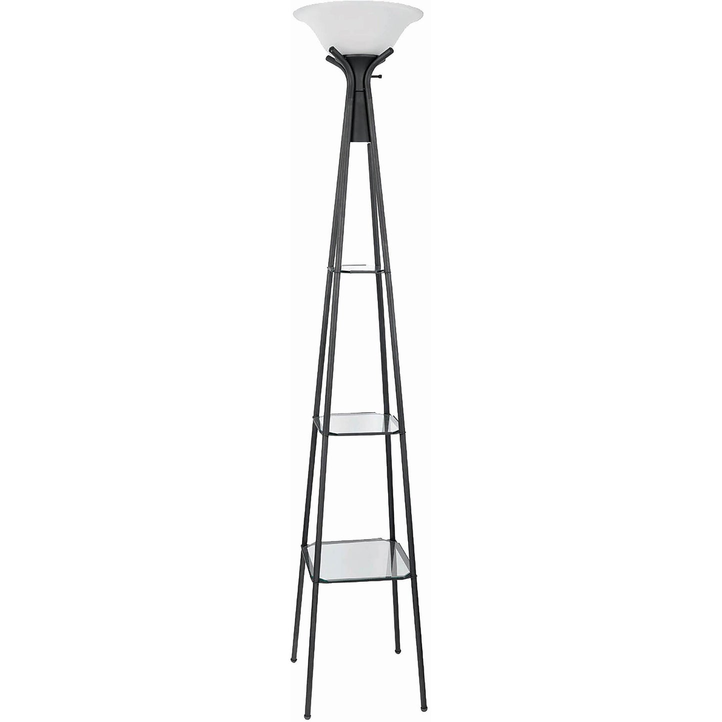Coaster Furniture Gianni 901420 70-inch 3-shelf Frosted Torchiere Floor Lamp - Black IMAGE 1