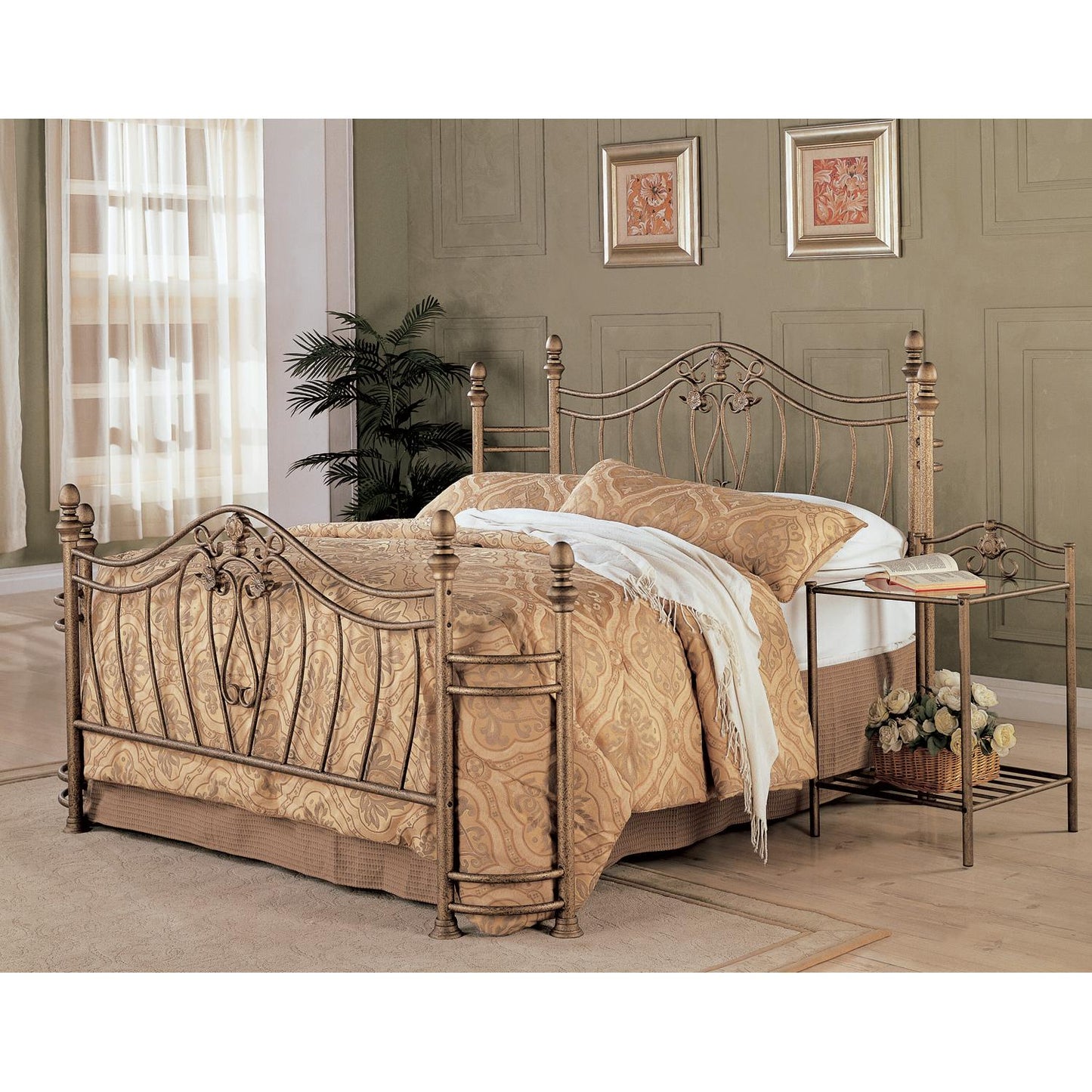 Coaster Furniture Sydney 300172 Metal 2-shelf Nightstand - Antique Brushed Gold IMAGE 2