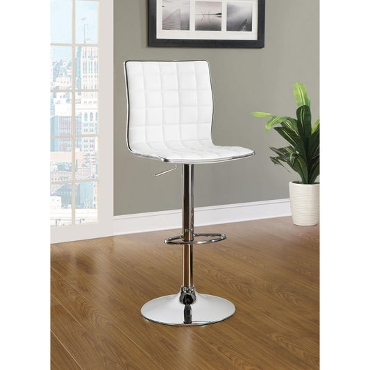 Coaster Furniture Ashbury 122089 Upholstered Adjustable Bar Stool - White (Set of 2) IMAGE 1
