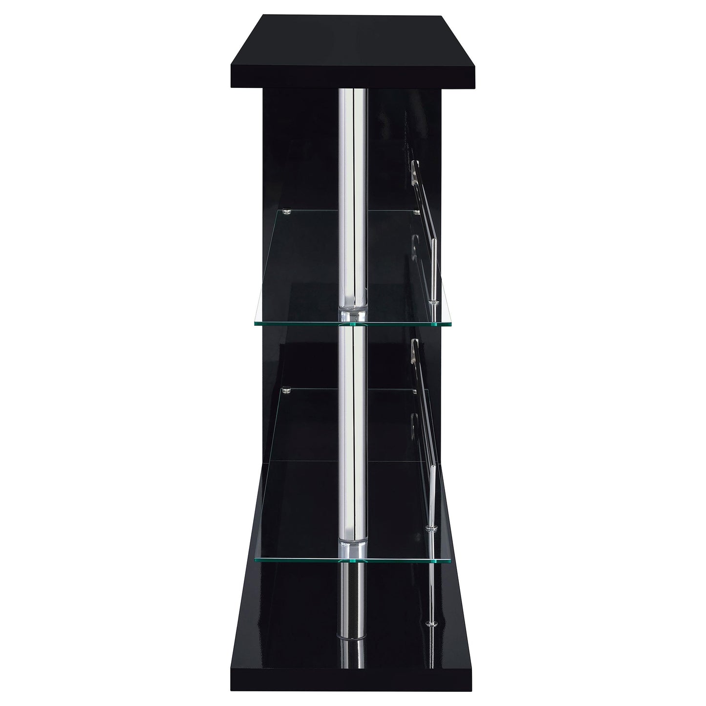 Coaster Furniture Prescott 100165 Rectangular Home Wine Table - Black High Gloss IMAGE 2