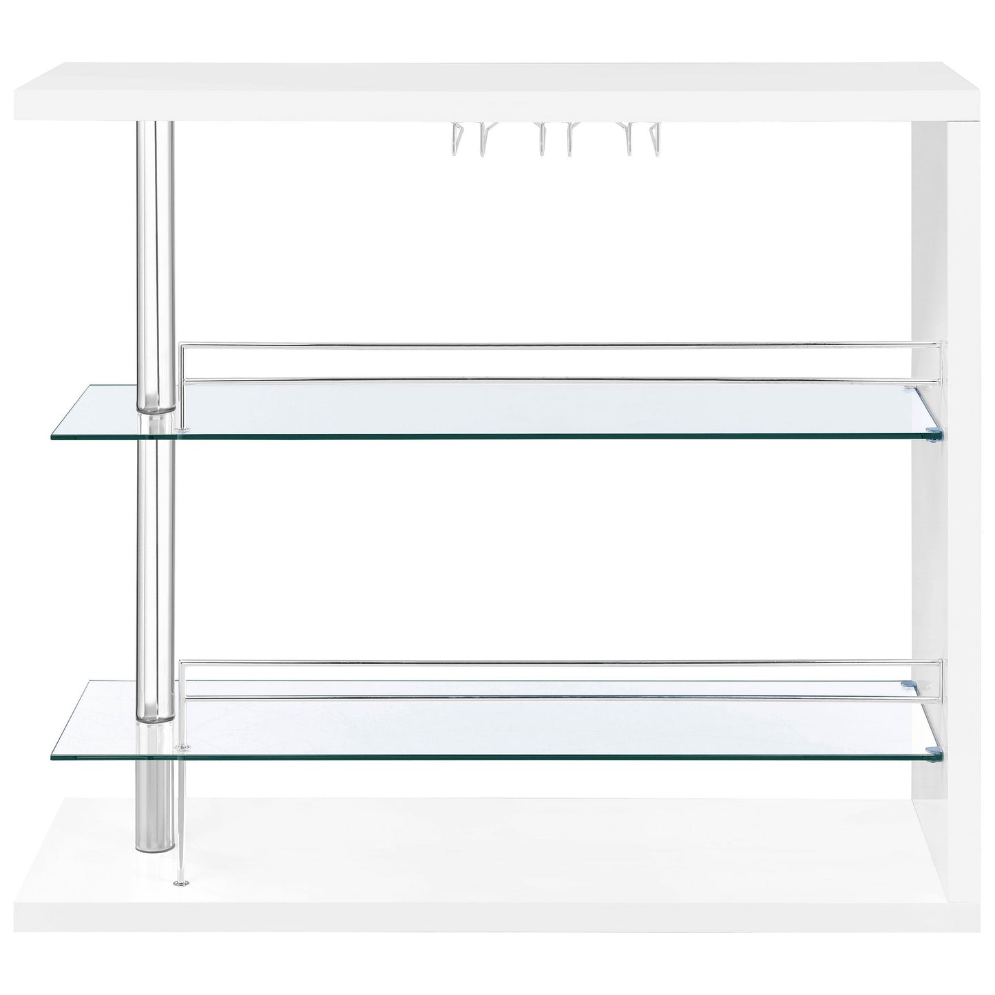 Coaster Furniture Prescott 100167 Rectangular Home Bar Table - White High Gloss IMAGE 3