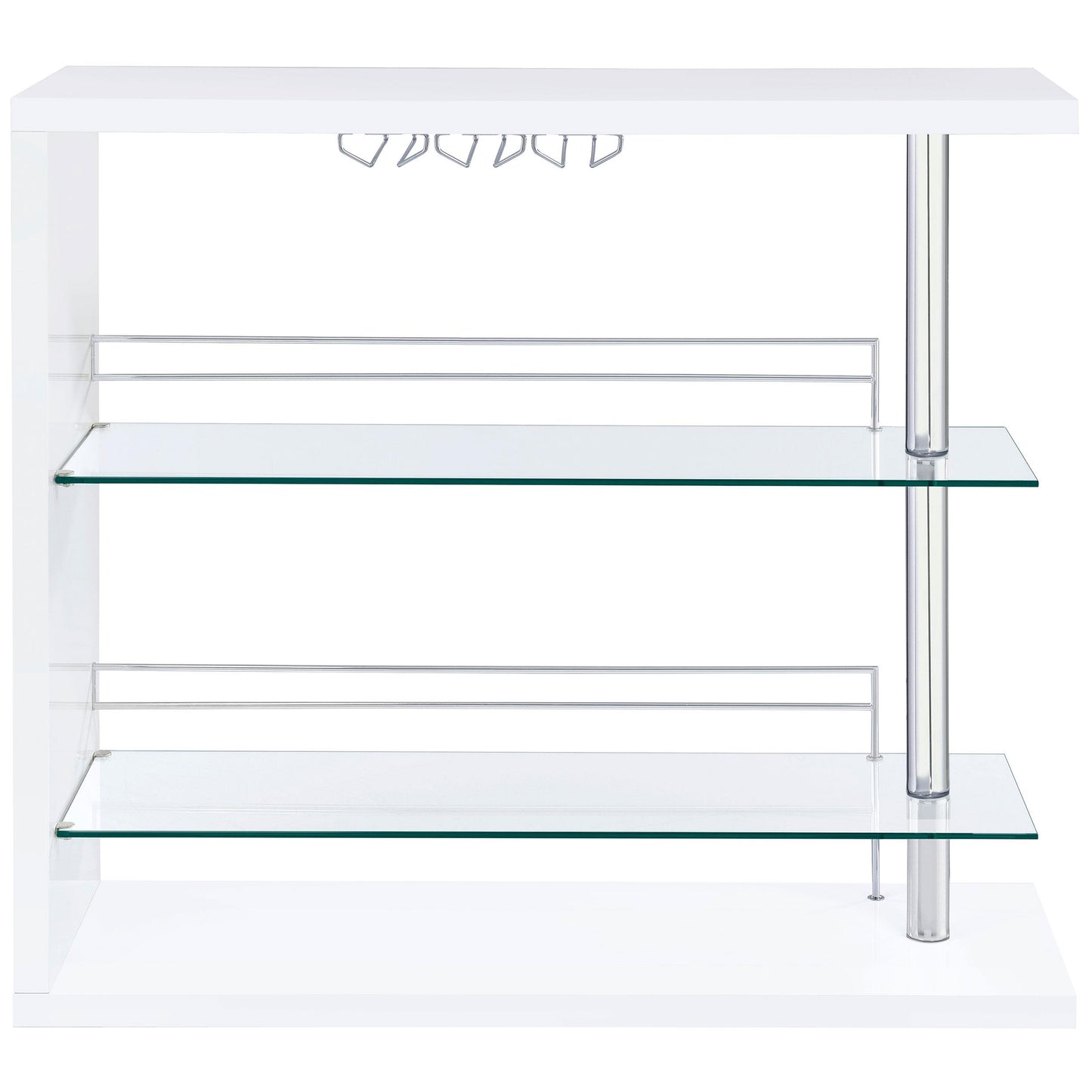Coaster Furniture Prescott 100167 Rectangular Home Bar Table - White High Gloss IMAGE 5