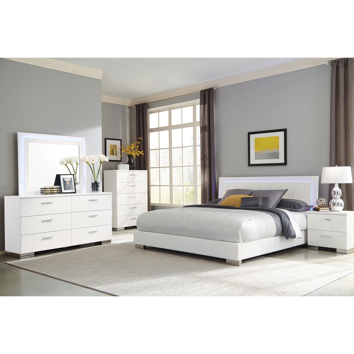 Coaster Furniture Felicity 203502 2-Drawer Nightstand - White High Gloss IMAGE 10