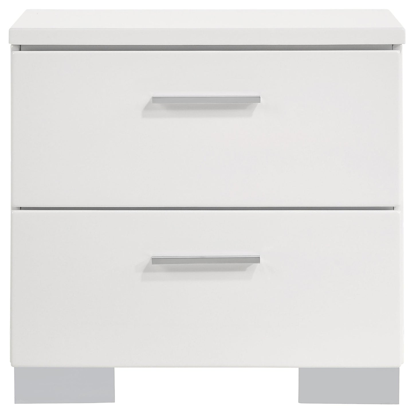 Coaster Furniture Felicity 203502 2-Drawer Nightstand - White High Gloss IMAGE 2