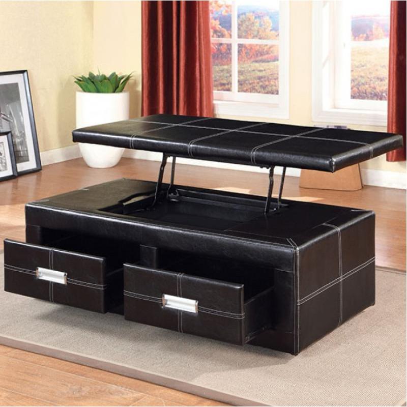 Furniture of America Ostel Leather Look Storage Ottoman CM-BN6012 IMAGE 2