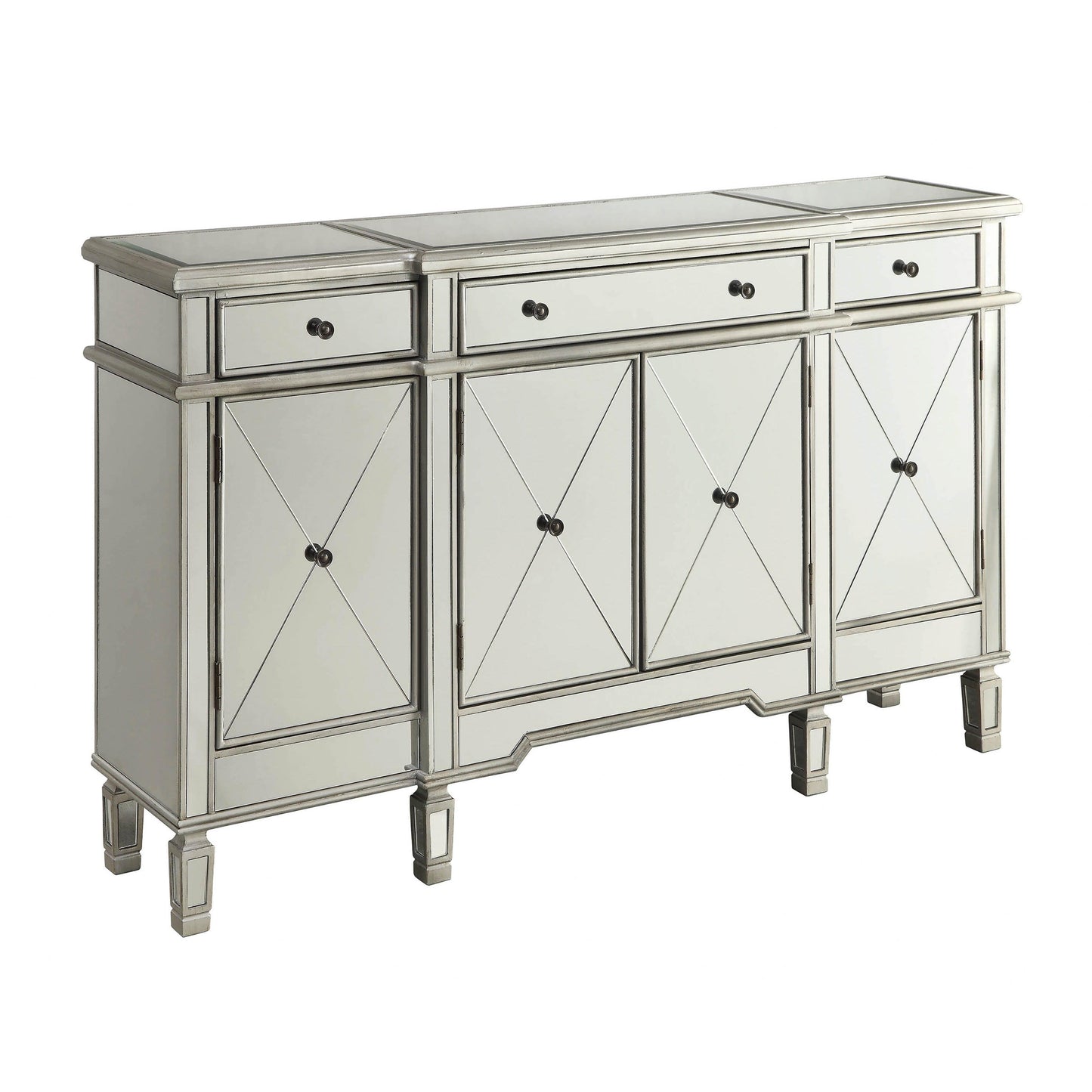 Coaster Furniture Aconitum 102595 4-door Mirrored Storage Accent Cabinet - Silver IMAGE 1