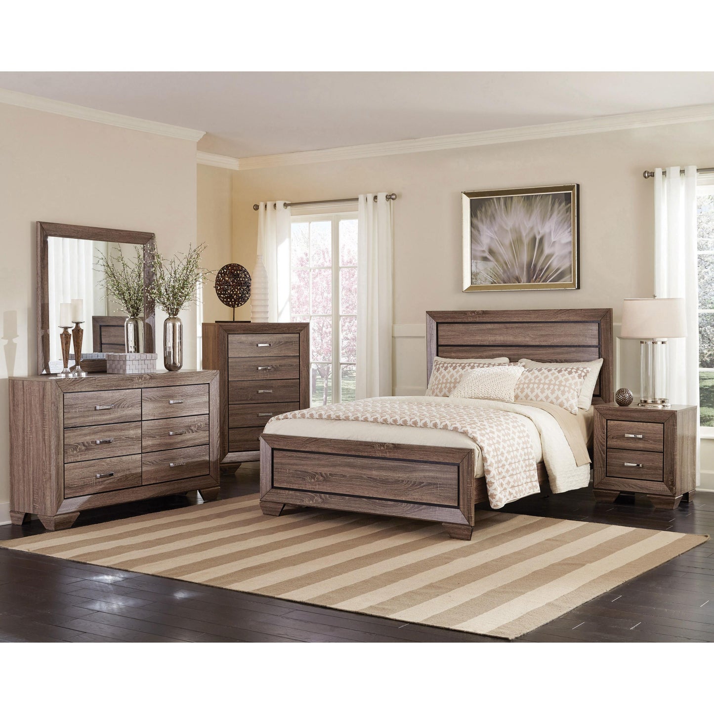 Coaster Furniture Kauffman 204193 6-Drawer Dresser - Washed Taupe IMAGE 10