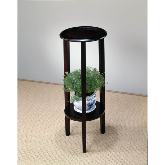 Coaster Furniture Kirk 900936 1-shelf Round Wood Plant Stand Side Table - Espresso IMAGE 1