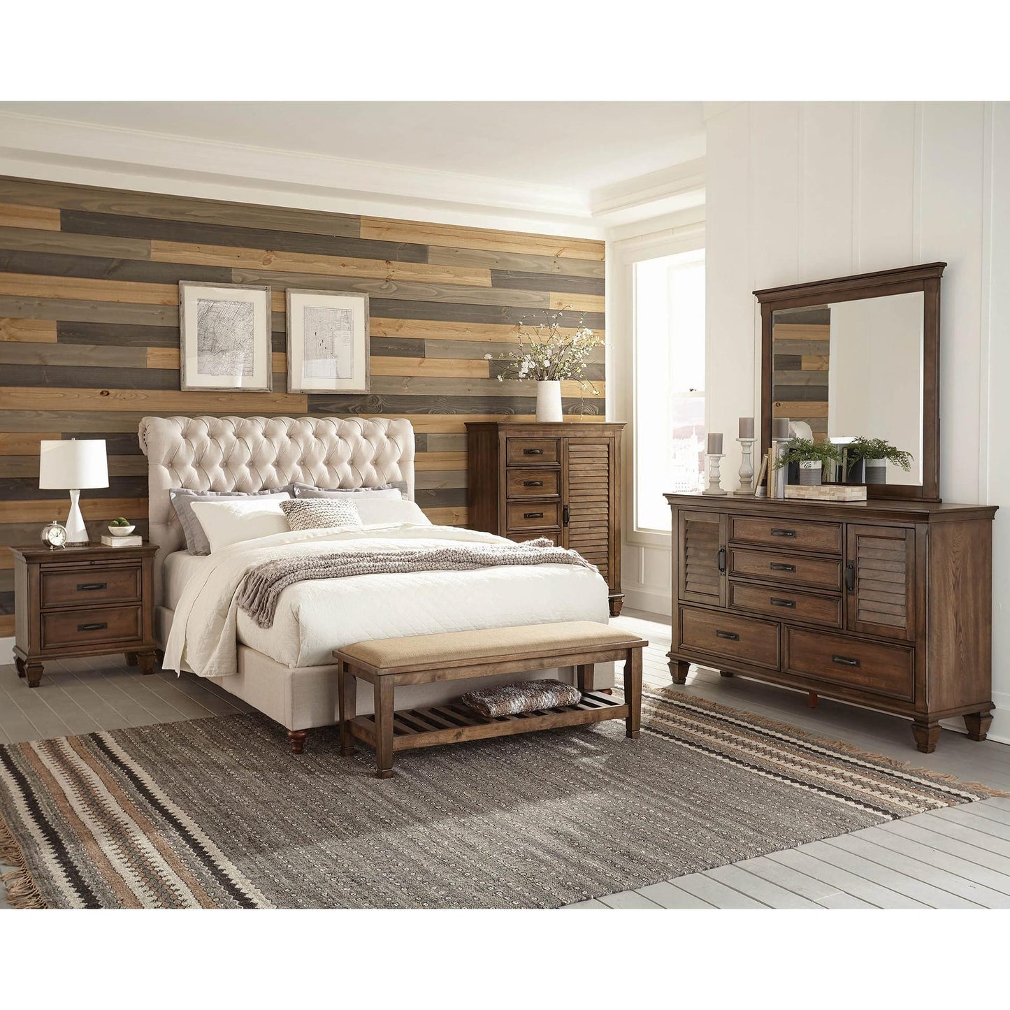 Coaster Furniture Devon 300525KE 57-inch Upholstered Eastern King Panel Bed - Beige IMAGE 7