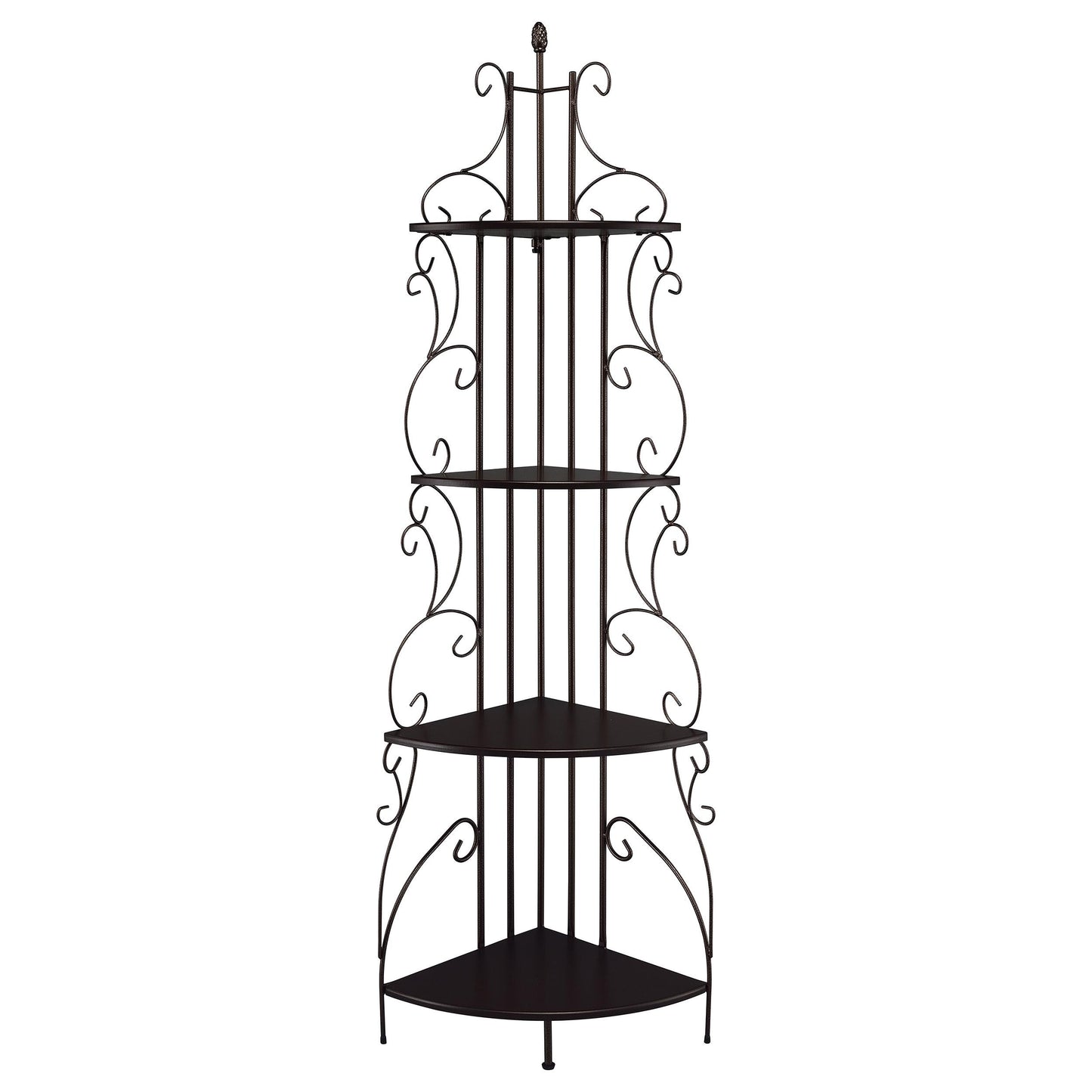 Coaster Furniture Poppy 910038 74-inch 4-shelf Corner Bookshelf - Copper and Cappuccino IMAGE 2