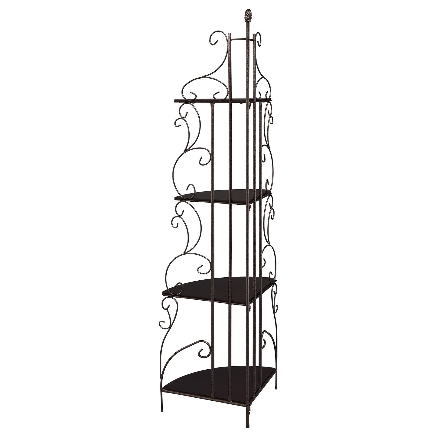 Coaster Furniture Poppy 910038 74-inch 4-shelf Corner Bookshelf - Copper and Cappuccino IMAGE 4