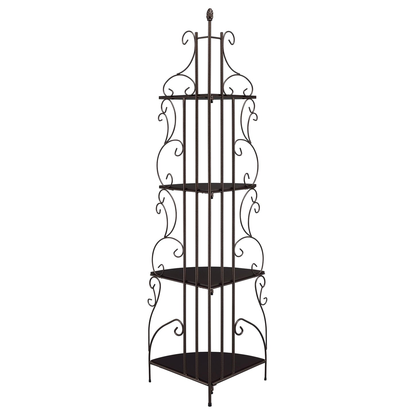 Coaster Furniture Poppy 910038 74-inch 4-shelf Corner Bookshelf - Copper and Cappuccino IMAGE 5