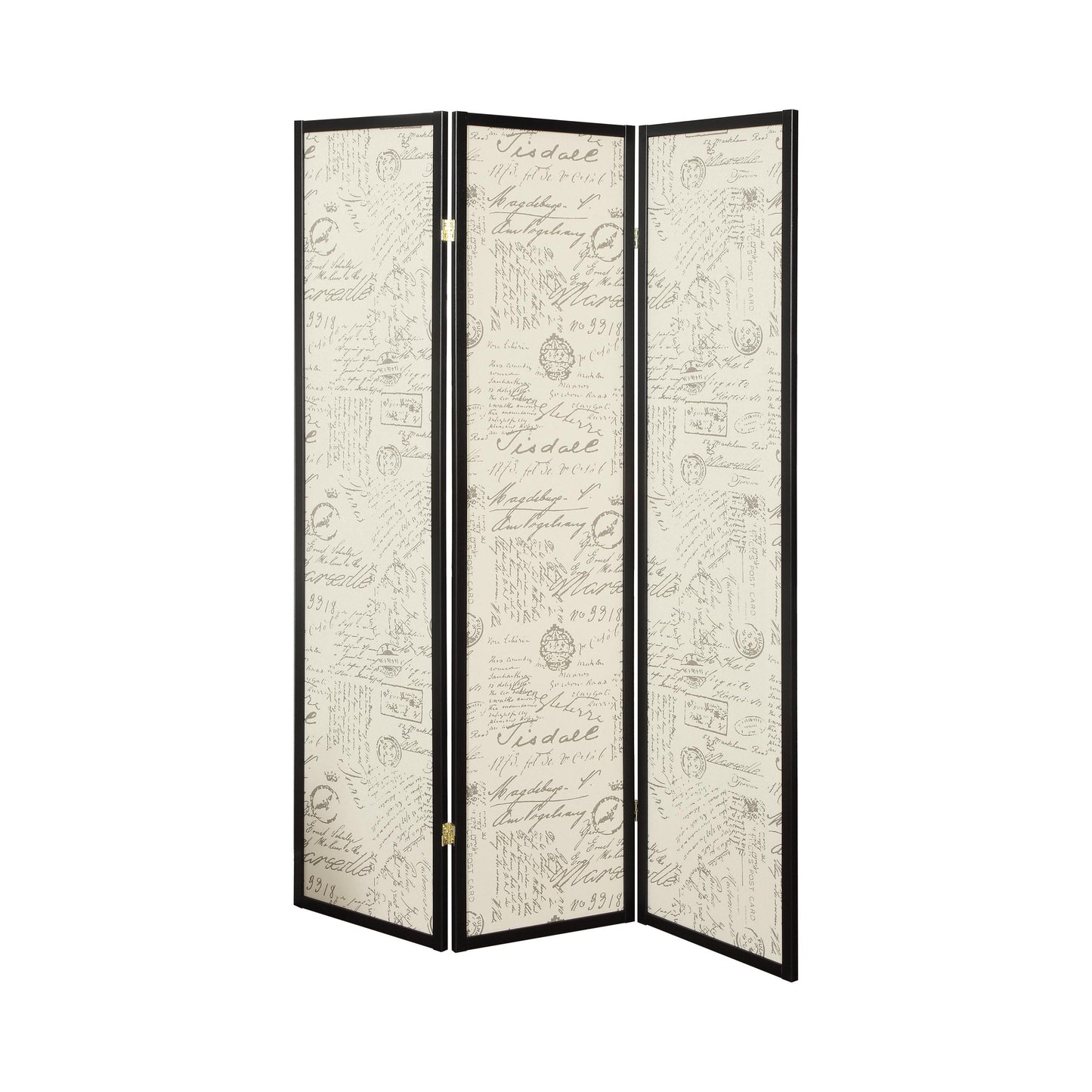 Coaster Furniture Felice 900074 3-Panel Room Divider Folding Screen - French Script IMAGE 1