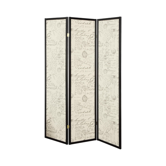 Coaster Furniture Felice 900074 3-Panel Room Divider Folding Screen - French Script IMAGE 1