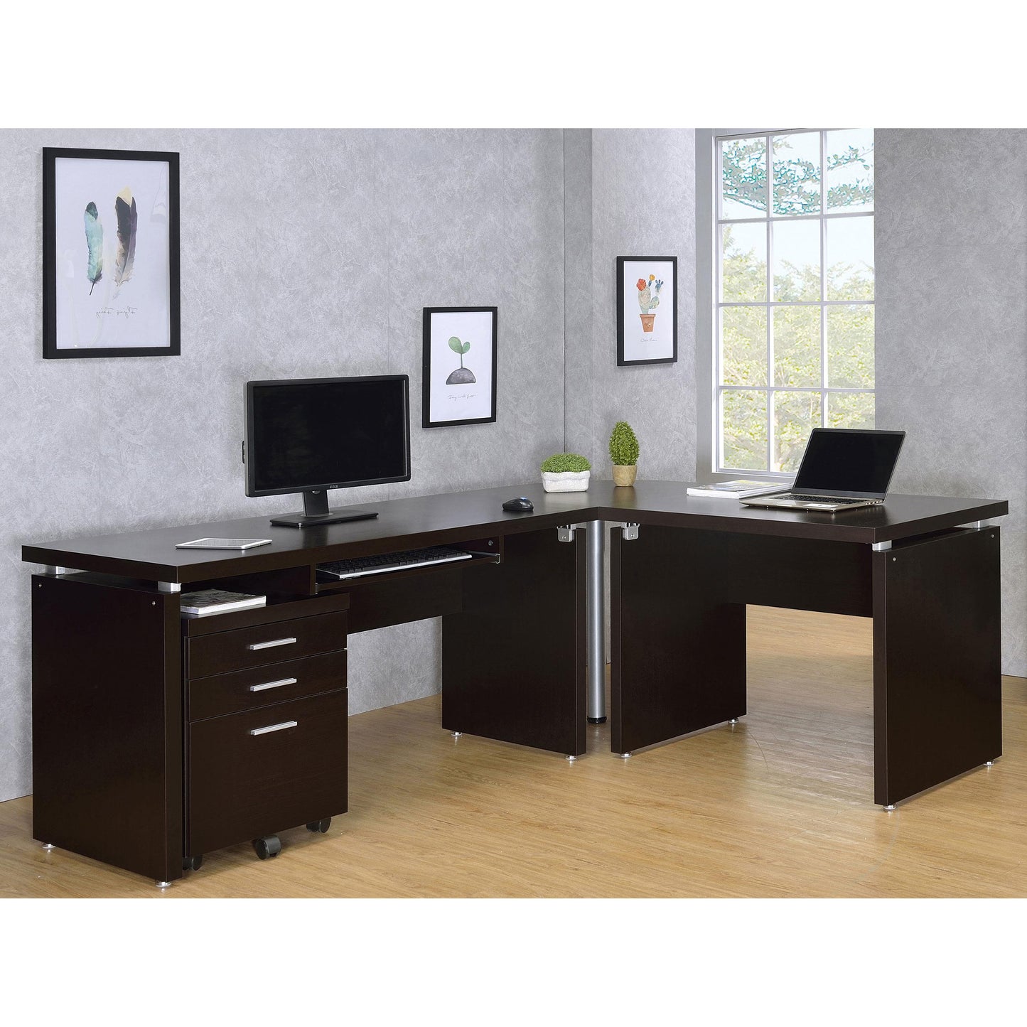 Coaster Furniture Skylar 800894 3-Drawer Home Office Mobile File Cabinet - Cappuccino IMAGE 12