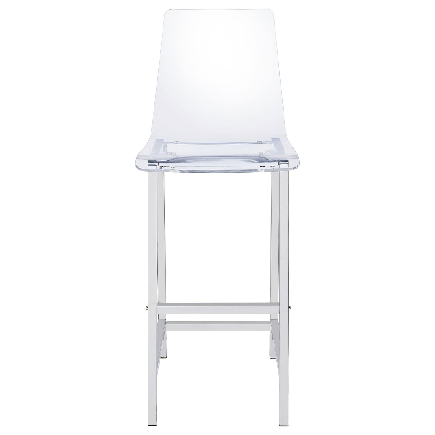 Coaster Furniture Juelia 100295 Clear Acrylic Bar Chair - Chrome (Set of 2) IMAGE 2