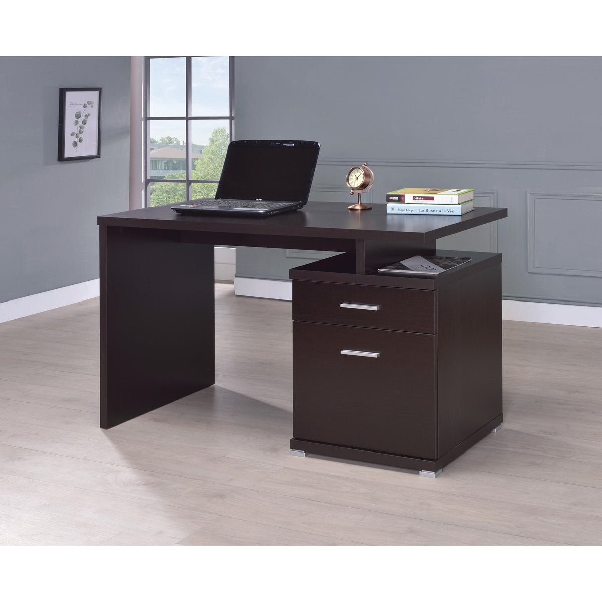 Coaster Furniture Irving 800109 47-inch 2-Drawer Office Computer Desk - Cappuccino IMAGE 9