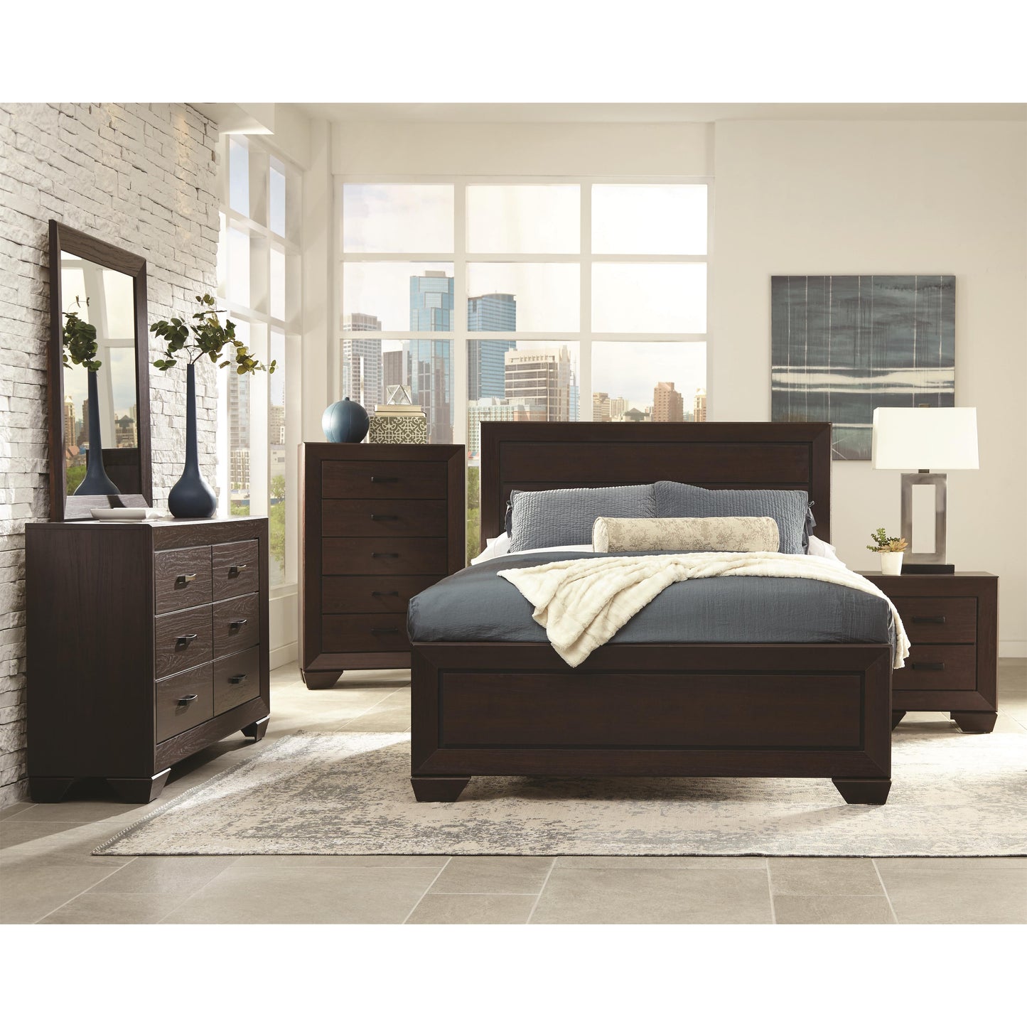Coaster Furniture Kauffman 204394 Dresser Mirror - Dark Cocoa IMAGE 4