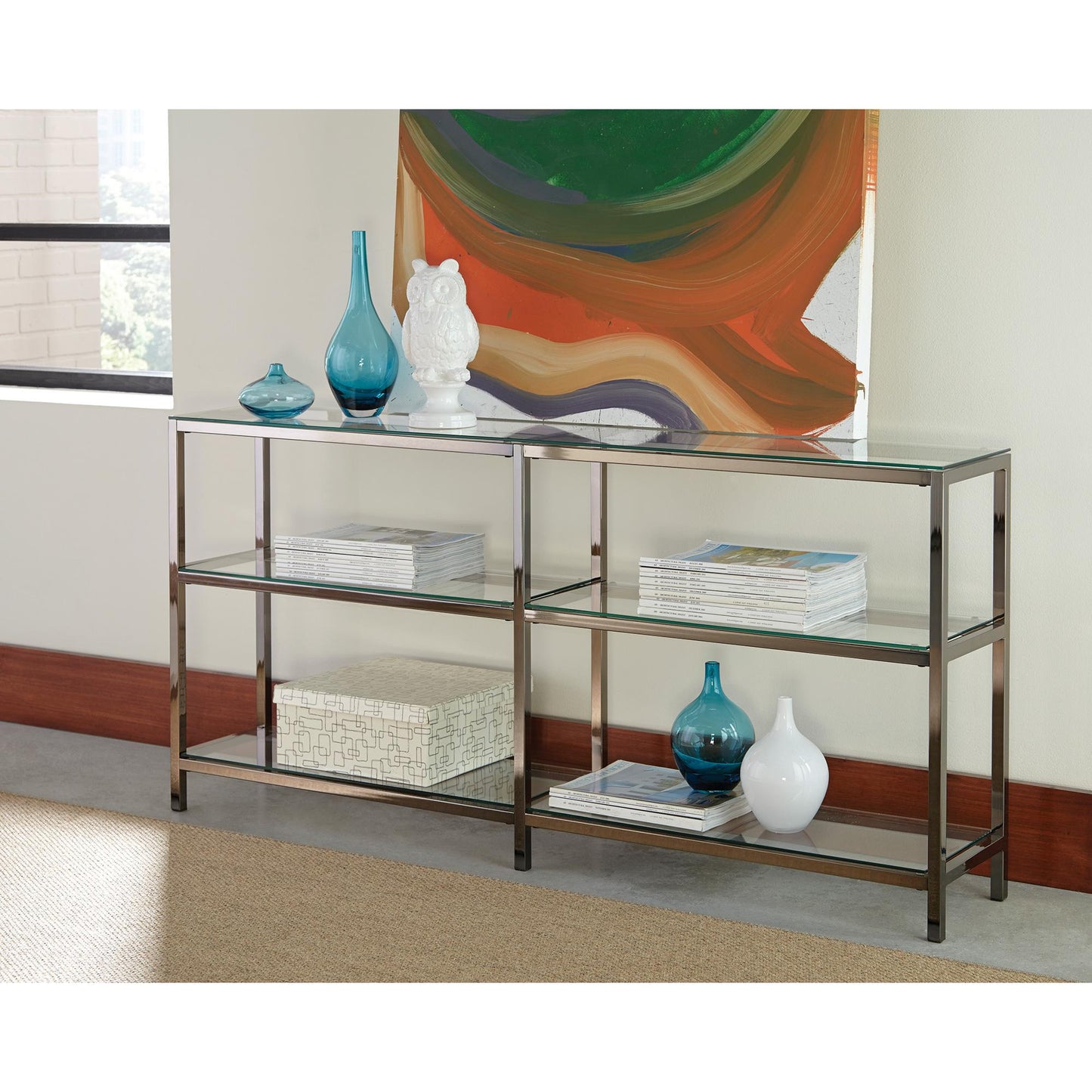 Coaster Furniture Kate 801018 55-inch 2-shelf Console Bookcases - Black Nickel IMAGE 2