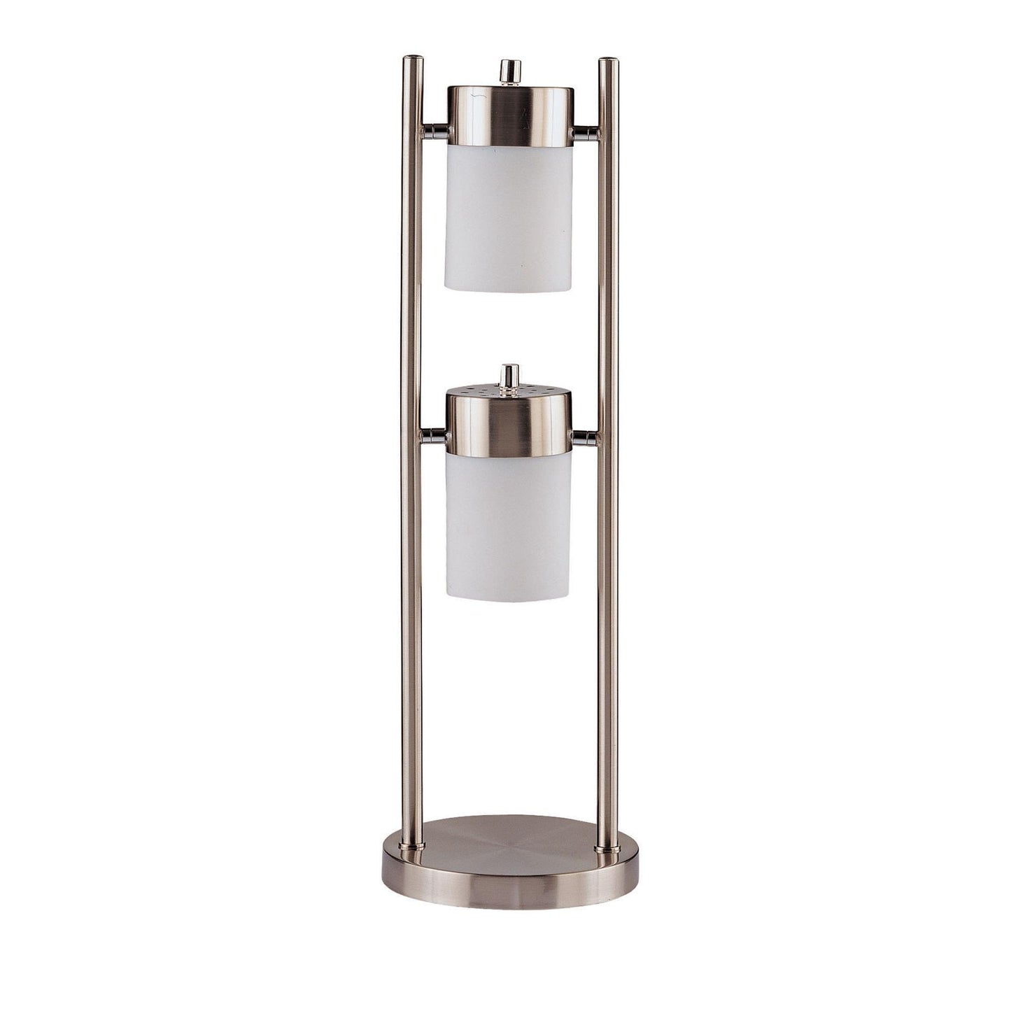 Coaster Furniture Munson 900732 25-inch 2 Swivel Lights Bedside Table Lamp - Silver IMAGE 1