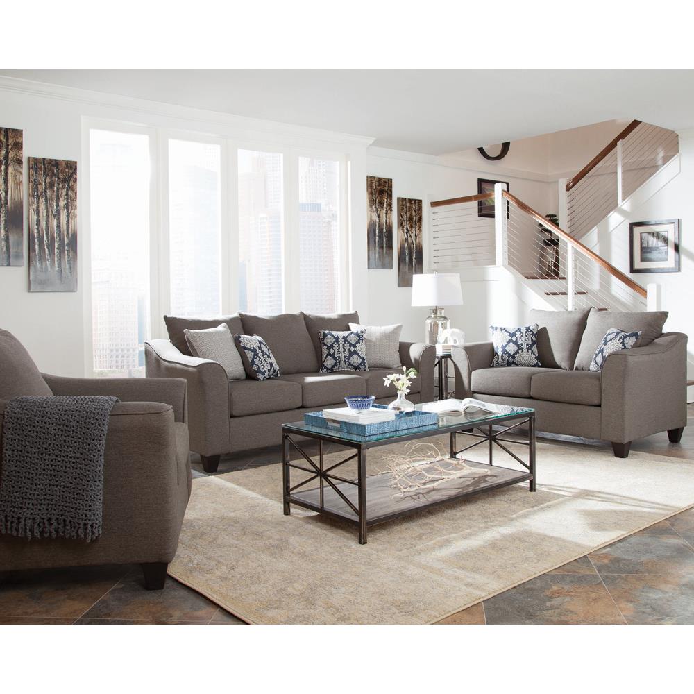 Coaster Furniture Salizar 506022 Upholstered Flared Arm Loveseat - Charcoal Grey IMAGE 7
