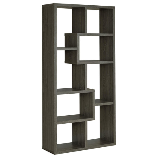 Coaster Furniture Theo 800510 71-inch 7-shelf Bookshelf - Weathered Grey IMAGE 1